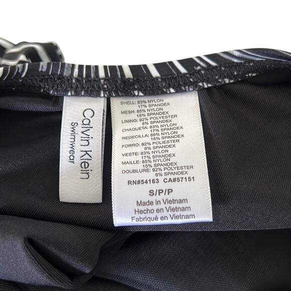 Calvin Klein Black & White Compression Fit Tankini Top Woman Size Small NWT - Picture 4 of 9